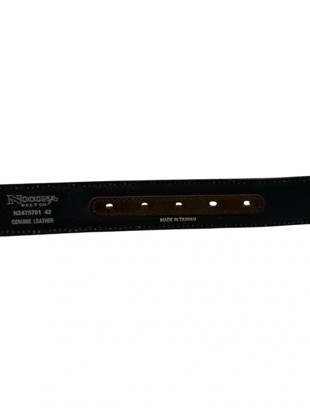 Nocona Western Men Belt Sz 42 Southwest Black Brown/Silver Conch is-N2475701